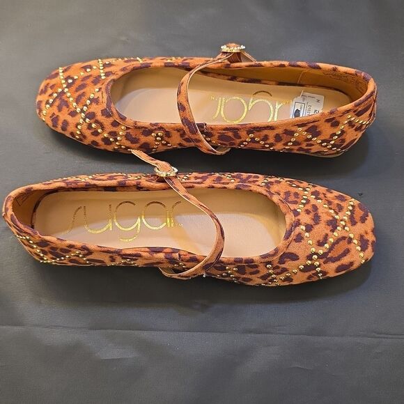 BRAND NEW SUGAR LEOPARD PRINT WOMEN MARY JANE FLAT - Picture 8 of 16